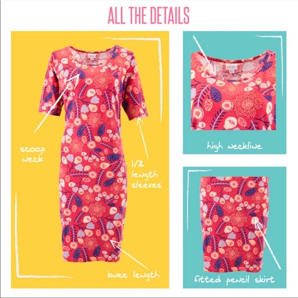 LuLaRoe Blue & Red Baseball Julia Dress - Picture 6 of 7